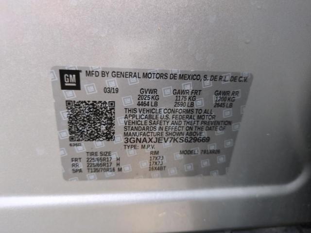 Photo 14 from auction – 2019 CHEVROLET EQUINOX LT with VIN 3GNAXJEV7KS629669