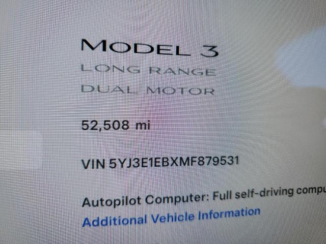 Photo 9 from auction – 2021 TESLA MODEL 3 with VIN 5YJ3E1EBXMF879531