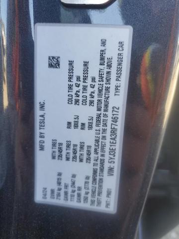 Photo 14 from auction – 2024 TESLA MODEL 3 with VIN 5YJ3E1EA3RF746172