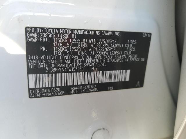 Photo 14 from auction – 2014 TOYOTA RAV4 LE with VIN 2T3BFREV4EW157159