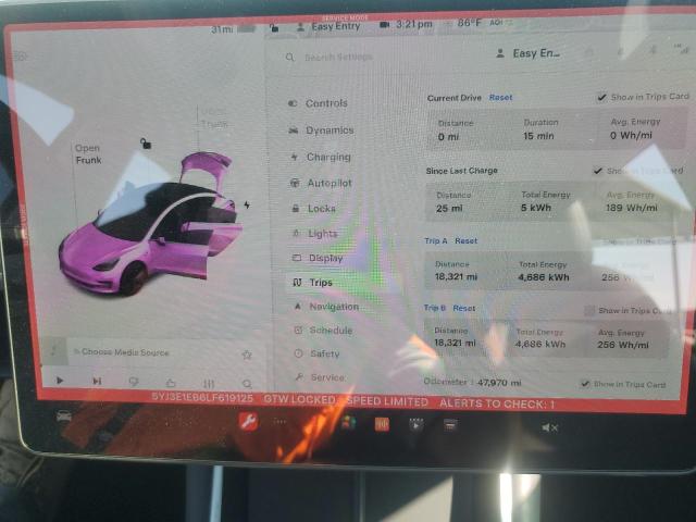 Photo 9 from auction – 2020 TESLA MODEL 3 with VIN 5YJ3E1EB6LF619125