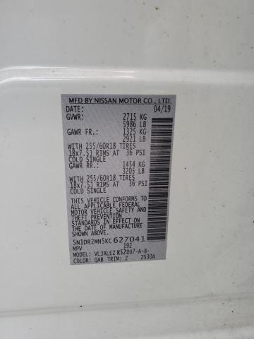 Photo 14 from auction – 2019 NISSAN PATHFINDER with VIN 5N1DR2MN5KC627041