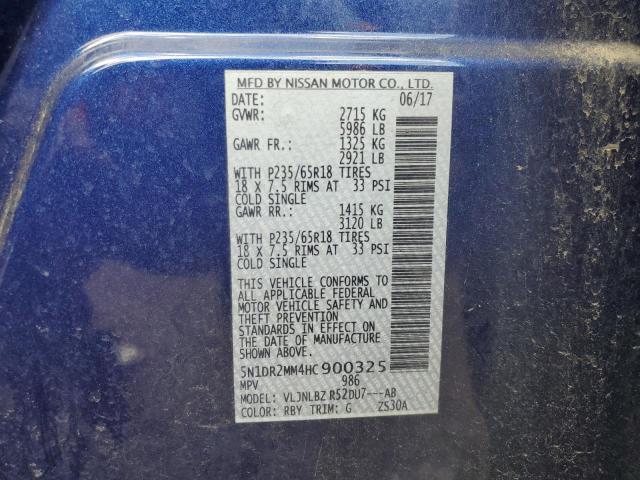 Photo 14 from auction – 2017 NISSAN PATHFINDER with VIN 5N1DR2MM4HC900325