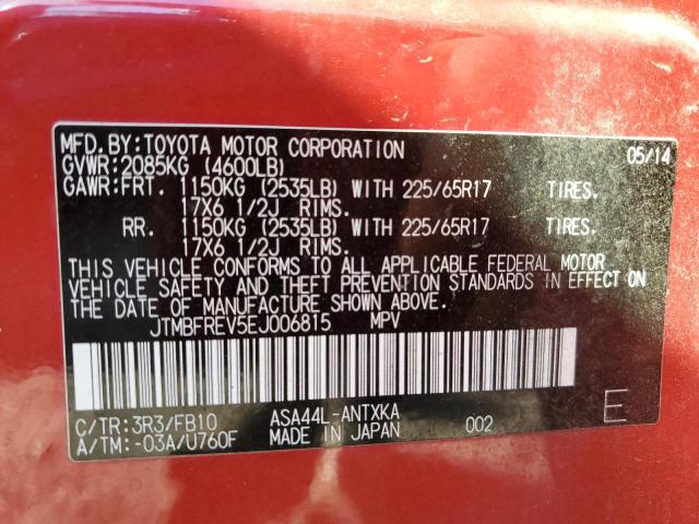Photo 14 from auction – 2014 TOYOTA RAV4 LE with VIN JTMBFREV5EJ006815