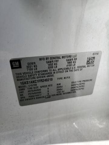 Photo 14 from auction – 2015 GMC YUKON SLE with VIN 1GKS1AKC1FR248219