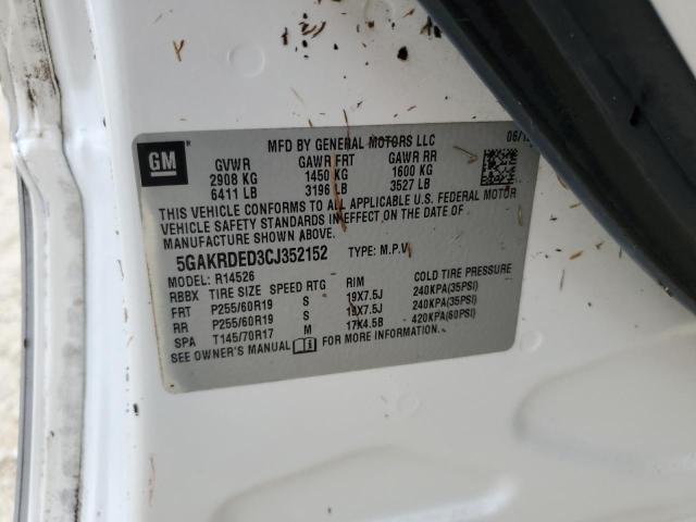 Photo 14 from auction – 2012 BUICK ENCLAVE with VIN 5GAKRDED3CJ352152