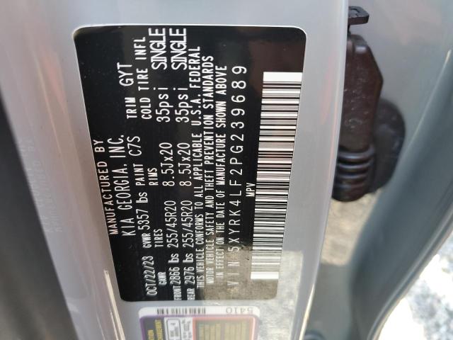 Photo 14 from auction – 2023 KIA SORENTO SX with VIN 5XYRK4LF2PG239689