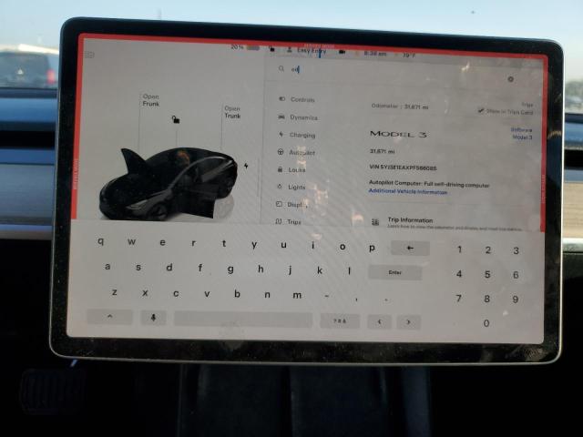 Photo 9 from auction – 2023 TESLA MODEL 3 with VIN 5YJ3E1EAXPF566085