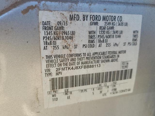 Photo 14 from auction – 2015 FORD EDGE SEL with VIN 2FMTK4J8XFBB88113