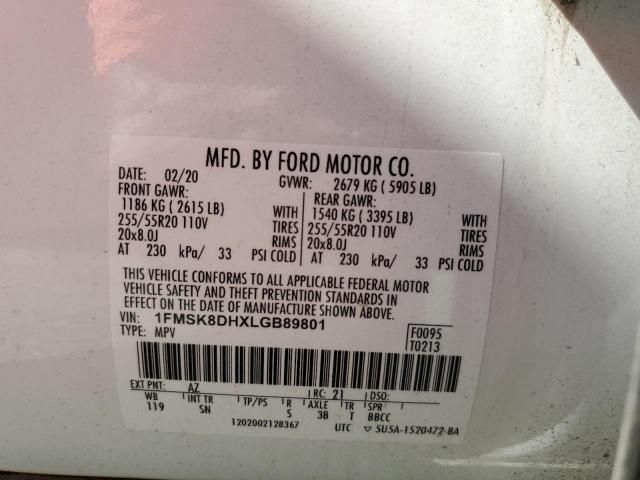 Photo 14 from auction – 2020 FORD EXPLORER X with VIN 1FMSK8DHXLGB89801
