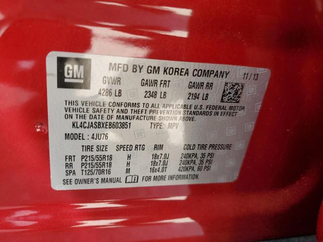 Photo 14 from auction – 2014 BUICK ENCORE with VIN KL4CJASBXEB603851