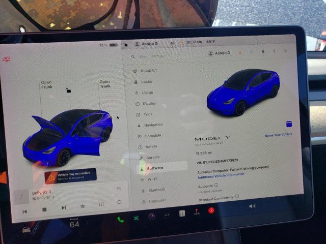 Photo 9 from auction – 2021 TESLA MODEL Y with VIN 5YJYGDED4MF173979