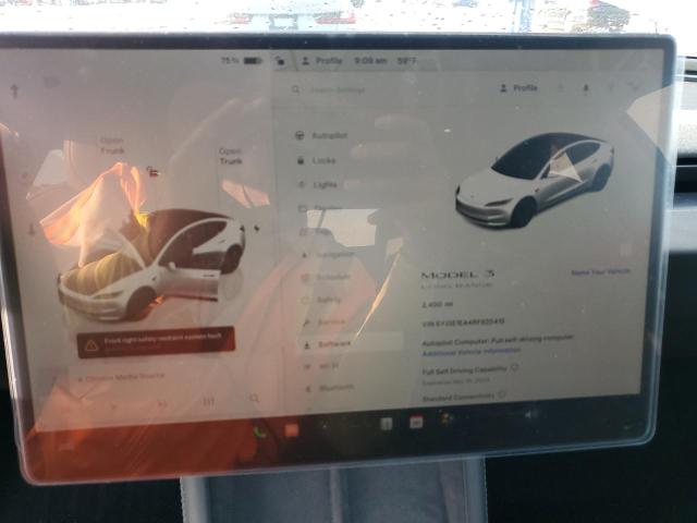 Photo 9 from auction – 2024 TESLA MODEL 3 with VIN 5YJ3E1EA4RF825415