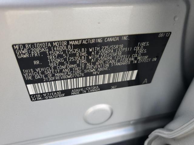 Photo 14 from auction – 2013 TOYOTA RAV4 LIMIT with VIN 2T3DFREV8DW077676