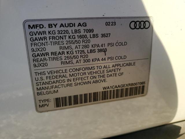 Photo 14 from auction – 2024 AUDI Q8 E-TRON with VIN WA1CAAGEXRB007065