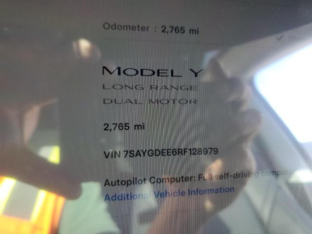 Photo 9 from auction – 2024 TESLA MODEL Y with VIN 7SAYGDEE6RF128979