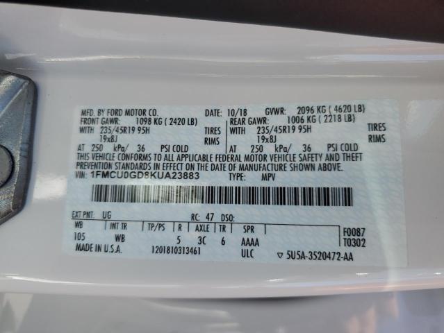 Photo 14 from auction – 2019 FORD ESCAPE SE with VIN 1FMCU0GD8KUA23883