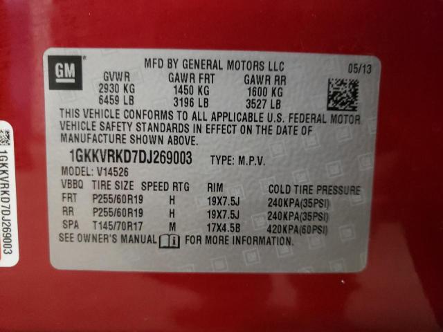 Photo 14 from auction – 2013 GMC ACADIA SLT with VIN 1GKKVRKD7DJ269003