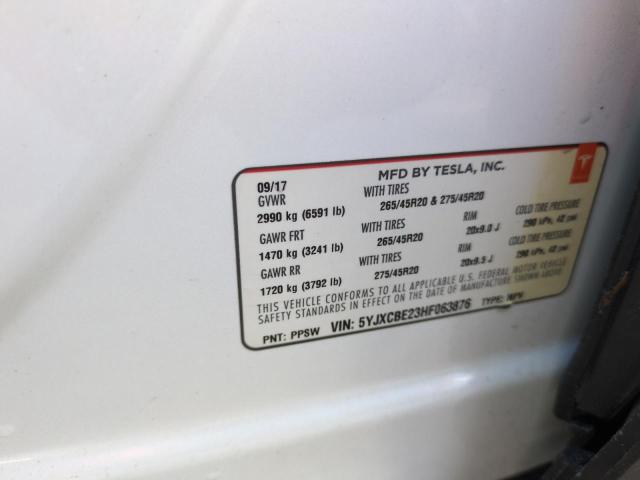Photo 14 from auction – 2017 TESLA MODEL X with VIN 5YJXCBE23HF063876
