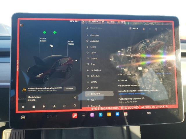 Photo 9 from auction – 2023 TESLA MODEL 3 with VIN 5YJ3E1EA2PF643015