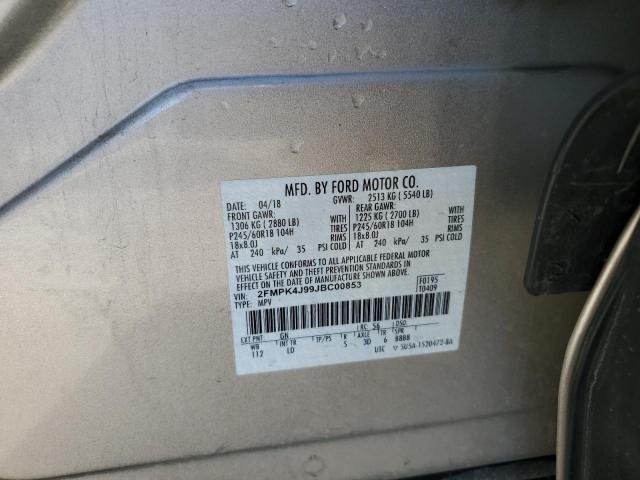 Photo 14 from auction – 2018 FORD EDGE SEL with VIN 2FMPK4J99JBC00853