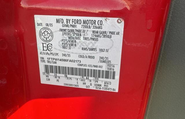 Photo 10 from auction – 2006 FORD F150 SUPER with VIN 1FTPW14586FA02173