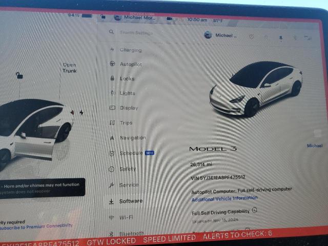 Photo 9 from auction – 2023 TESLA MODEL 3 with VIN 5YJ3E1EA8PF475512