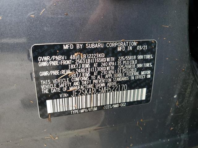 Photo 14 from auction – 2021 SUBARU FORESTER S with VIN JF2SKARC5MH522170