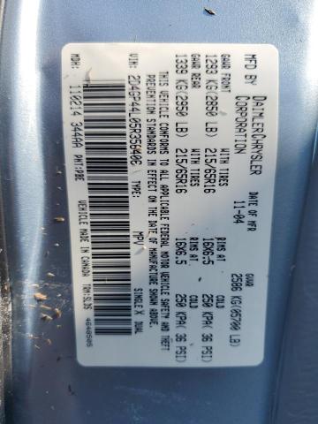 Photo 14 from auction – 2005 DODGE GRAND CARA with VIN 2D4GP44L05R356406
