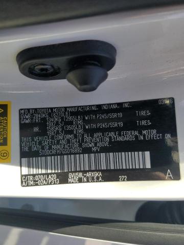 Photo 14 from auction – 2016 TOYOTA HIGHLANDER with VIN 5TDDCRFH7GS016892