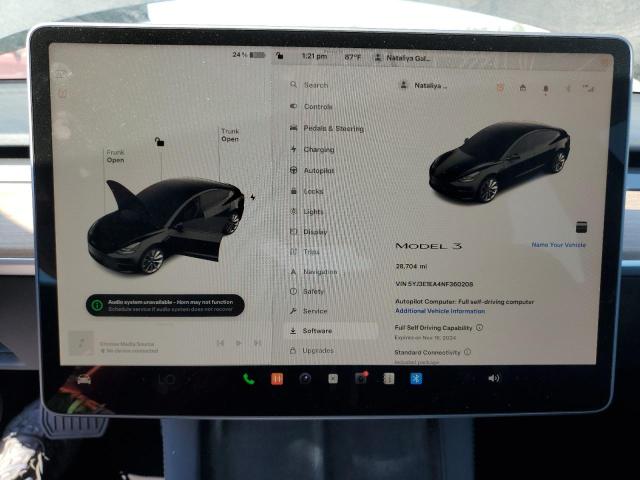 Photo 9 from auction – 2022 TESLA MODEL 3 with VIN 5YJ3E1EA4NF360208