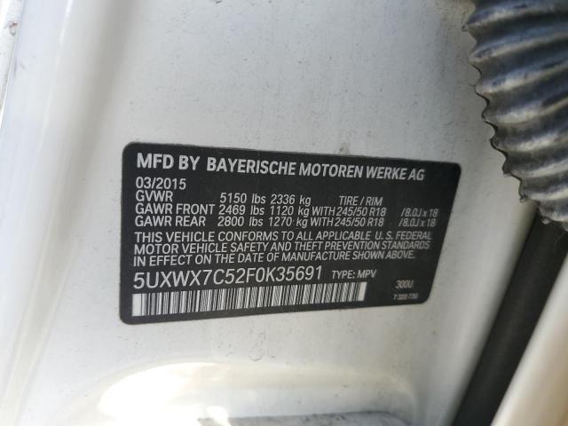 Photo 14 from auction – 2015 BMW X3 XDRIVE3 with VIN 5UXWX7C52F0K35691
