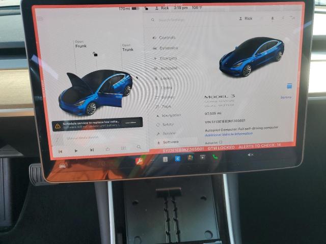 Photo 9 from auction – 2019 TESLA MODEL 3 with VIN 5YJ3E1EB3KF365601