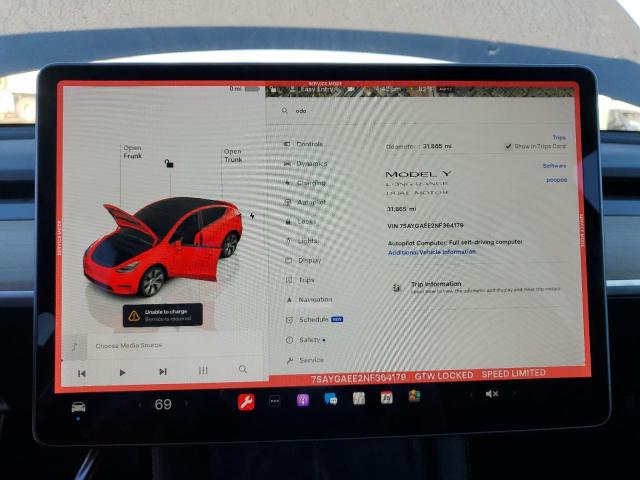 Photo 9 from auction – 2022 TESLA MODEL Y with VIN 7SAYGAEE2NF364179
