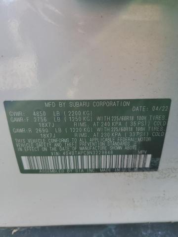 Photo 14 from auction – 2022 SUBARU OUTBACK TO with VIN 4S4BTAPC9N3229848