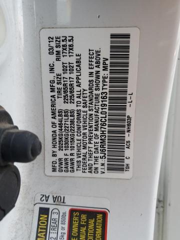 Photo 14 from auction – 2012 HONDA CR-V EXL with VIN 5J6RM3H76CL019163