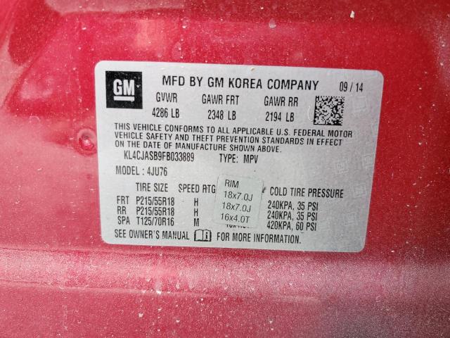 Photo 14 from auction – 2015 BUICK ENCORE with VIN KL4CJASB9FB033889