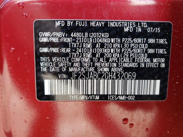Photo 14 from auction – 2016 SUBARU FORESTER 2 with VIN JF2SJABC2GH432069