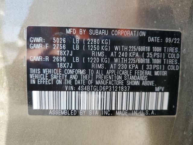 Photo 14 from auction – 2023 SUBARU OUTBACK ON with VIN 4S4BTGLD6P3121837