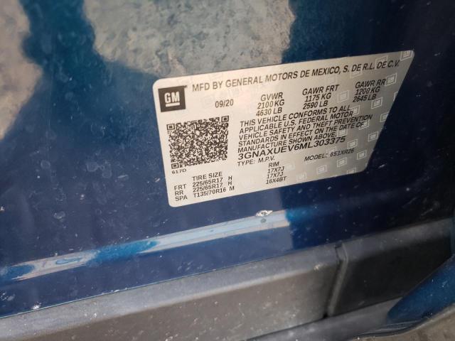 Photo 14 from auction – 2021 CHEVROLET EQUINOX LT with VIN 3GNAXUEV6ML303375