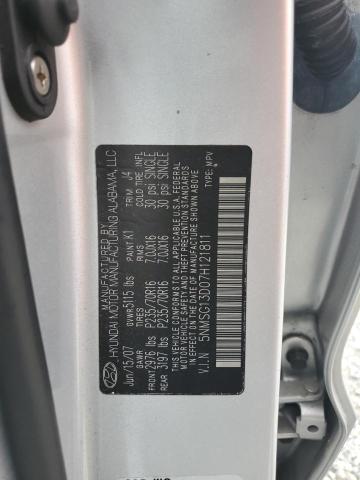 Photo 14 from auction – 2007 HYUNDAI SANTA FE G with VIN 5NMSG13D07H121811