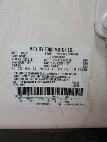 Photo 14 from auction – 2023 FORD EXPLORER L with VIN 1FMSK8FH3PGA56333