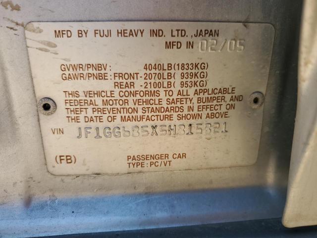 Photo 14 from auction – 2005 SUBARU IMPREZA OU with VIN JF1GG685X5H815821