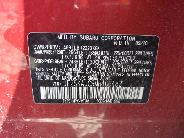 Photo 14 from auction – 2021 SUBARU FORESTER P with VIN JF2SKAJC9MH406482