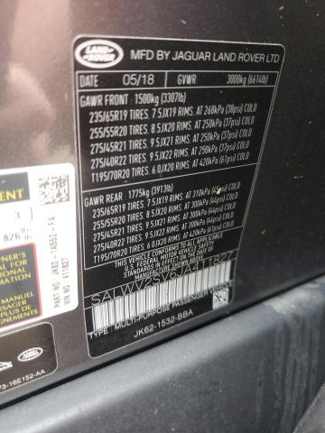 Photo 14 from auction – 2018 LAND ROVER RANGE ROVE with VIN SALWV2SV6JA411827