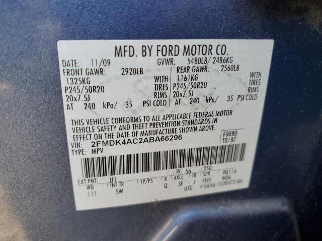 Снимка 14 от търг – 2010 FORD EDGE SPORT с VIN 2FMDK4AC2ABA66296