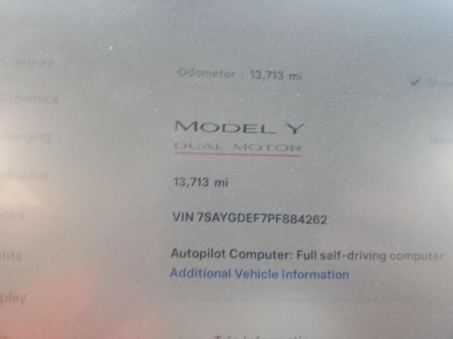 Photo 9 from auction – 2023 TESLA MODEL Y with VIN 7SAYGDEF7PF884262