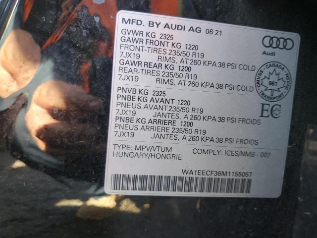 Photo 14 from auction – 2021 AUDI Q3 PREMIUM with VIN WA1EECF36M1155057