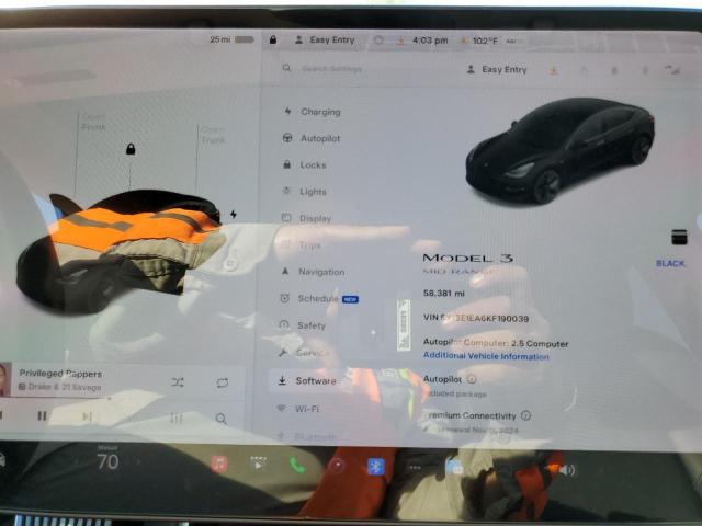 Photo 9 from auction – 2019 TESLA MODEL 3 with VIN 5YJ3E1EA6KF190039