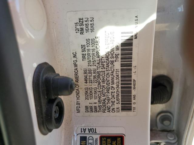 Photo 14 from auction – 2016 HONDA CR-V LX with VIN 5J6RM3H34GL004731